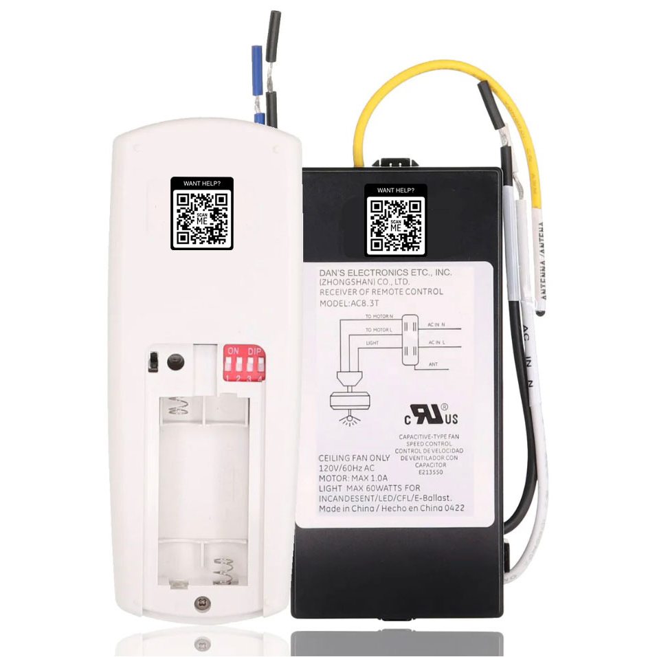 Substitute for Hampton Bay AP-8RDL Ceiling Fan Receiver [63T-AC83T-KIT]