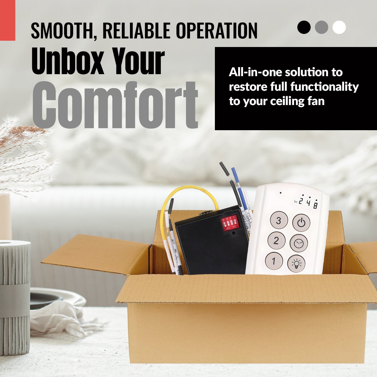 Substitute for Harbor Breeze MR140B Ceiling Fan Receiver [63T-AC83T-KIT]