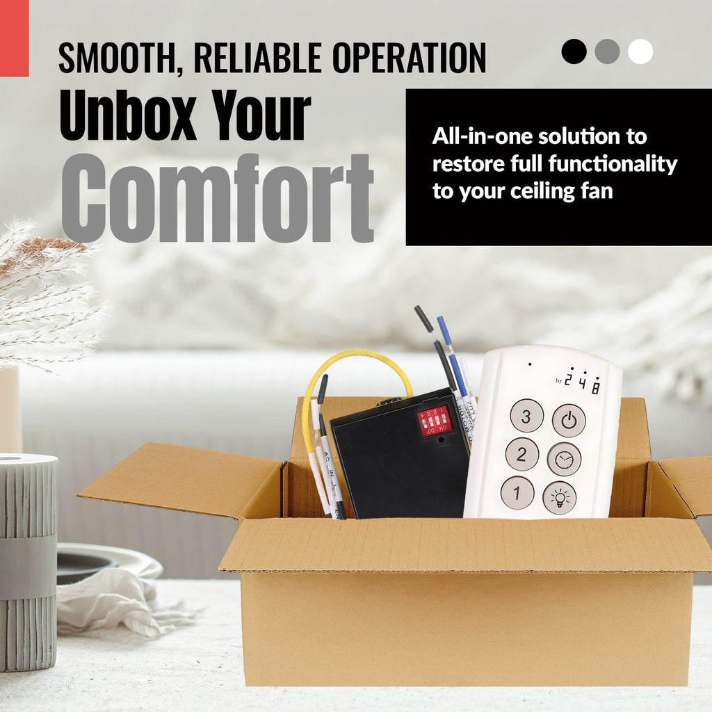 Substitute for Harbor Breeze A25TX013 TX013-R Ceiling Fan Remote Control [63T-AC83T-KIT]