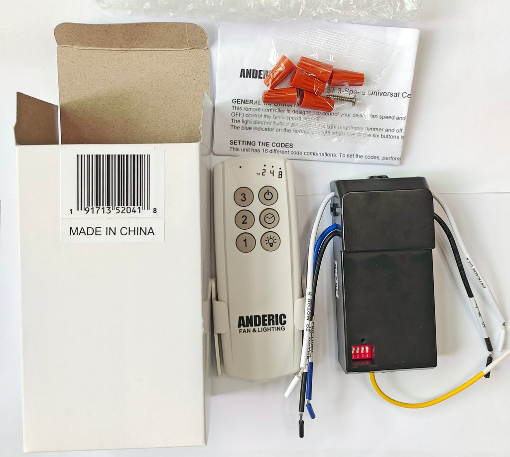 Substitute for Fanimation 3-Speed Remote Control with Receiver Non-Reversing Kit | KUJCE10611 CR500 [63T-AC83T-KIT]