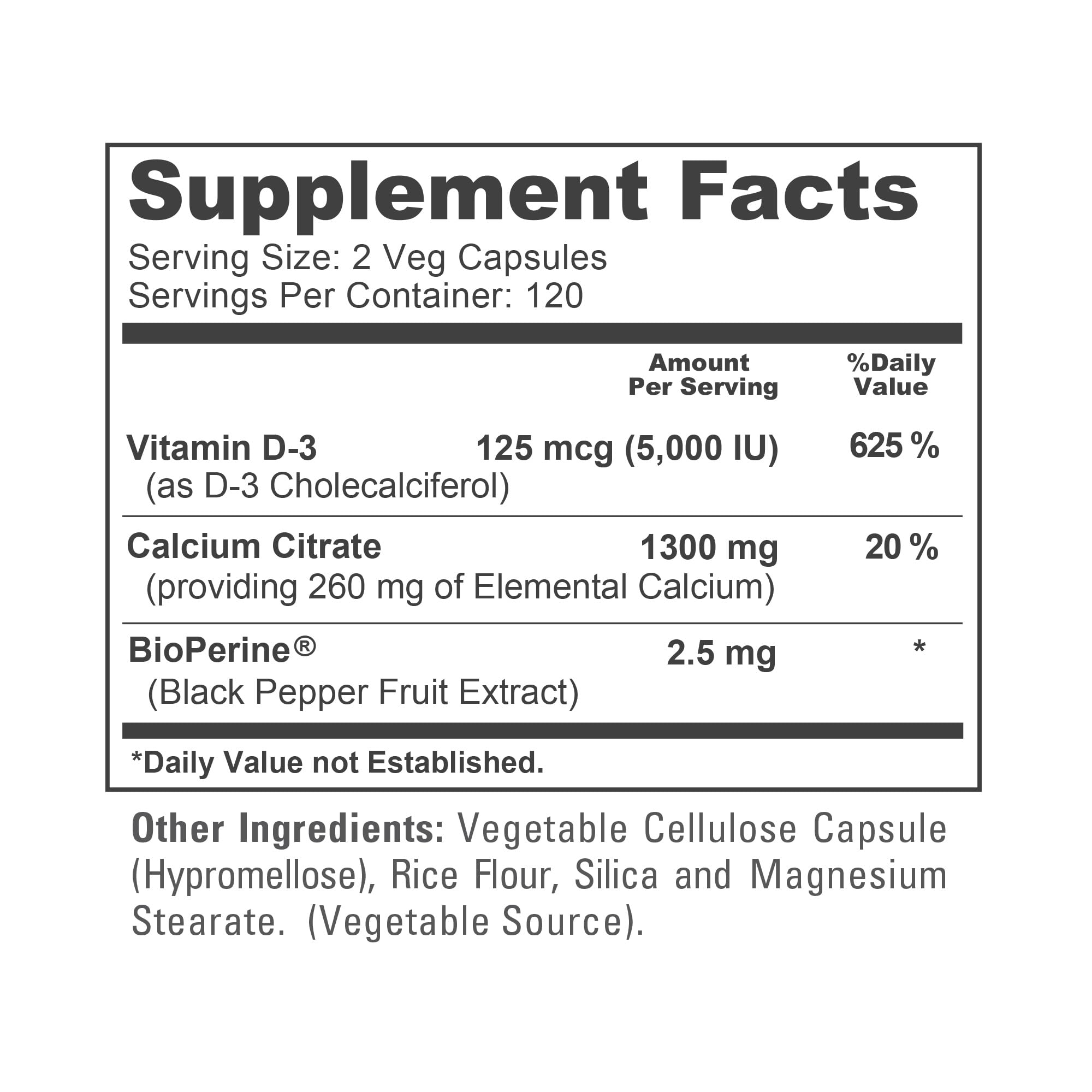 NusaPure Super Calcium with Vitamin D 3 & Calcium Citrate - Suitable for Vegetarian, Non - GMO - 1300mg - 240 Capsules