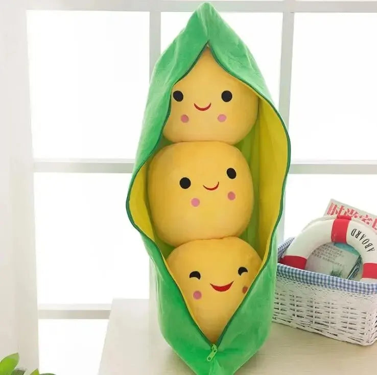 25cm Kawaii Pea Plush – Soft Pea-Shaped Pillow Toy for Kids