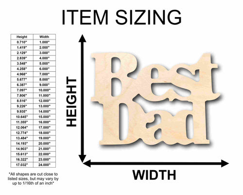 Best Dad Unfinished Wood Cutout DIY handmade Craft