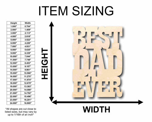 Best Dad Ever Unfinished Wood Cutout DIY handmade Craft