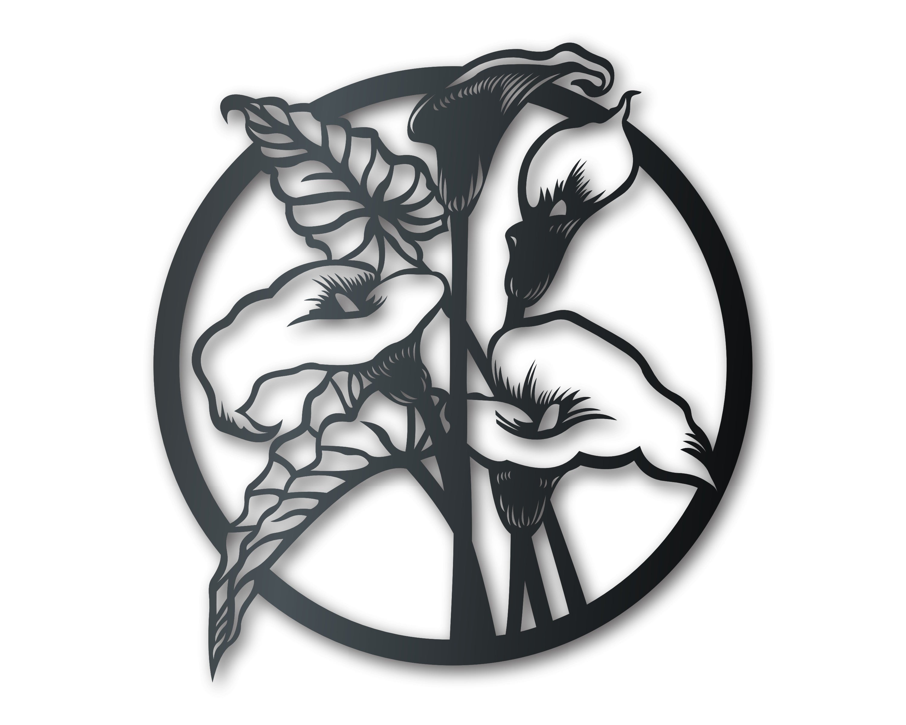 Calla Lily Metal Wall Art | Metal Garden Flower Decor | Indoor Outdoor | Up to 46" | Over 20 Color Options