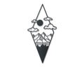 Metal Diamond Mountain Clouds Wall Art | Indoor Outdoor | Up to 46" | Over 20 Color Options