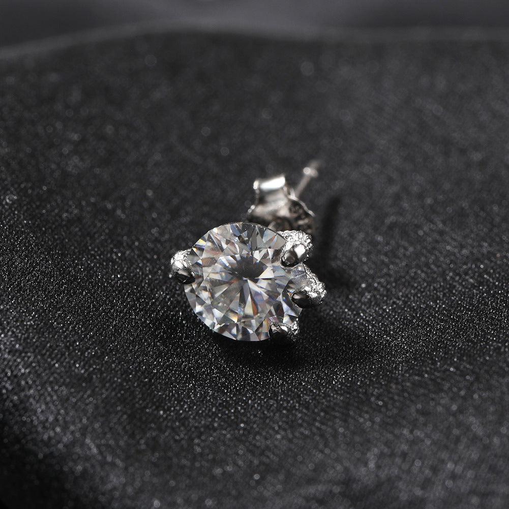 S925 silver moissanite dragon claw earrings