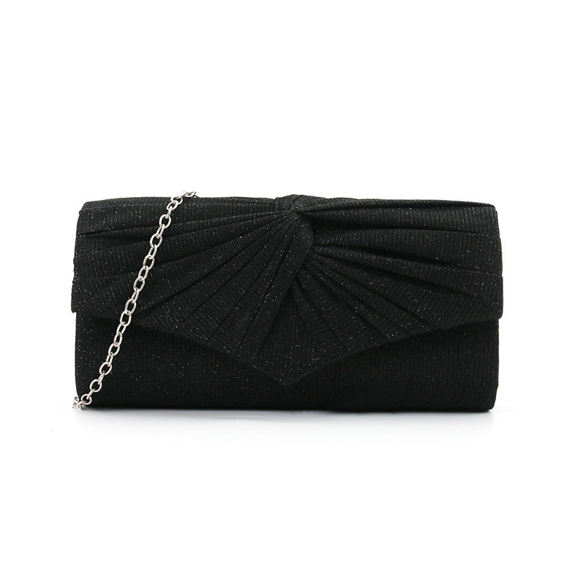 Pleated lace women's bag, solid color Clutch handbag