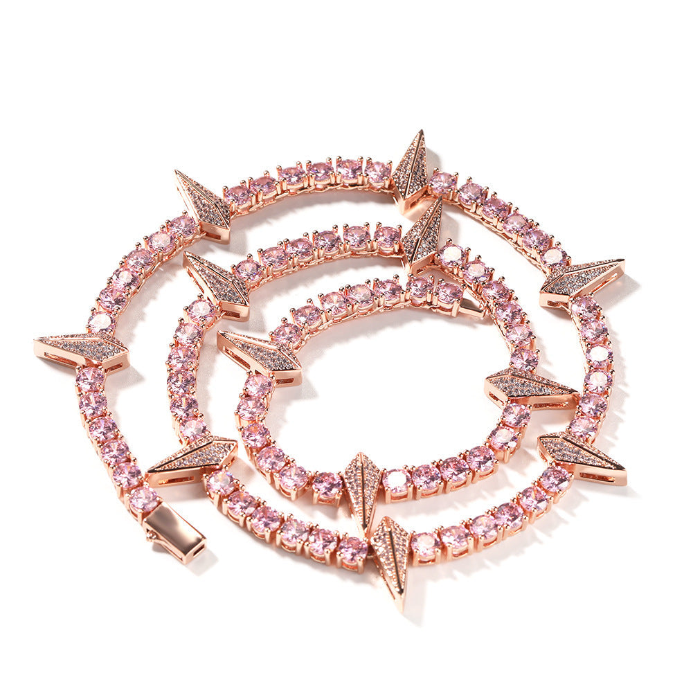 Hip-hop Black Panther zircon tennis chain