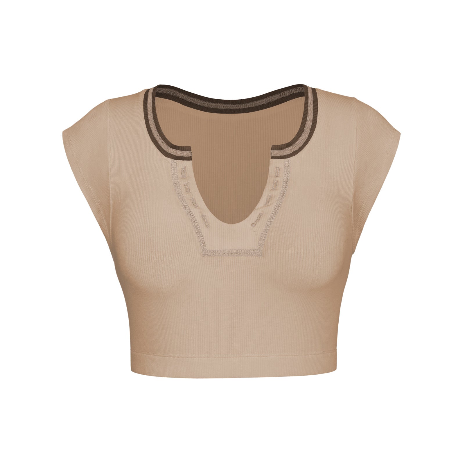 Slim Fit Ultra Short Sexy Spicy Girls Top Knitted Thread T-shirt