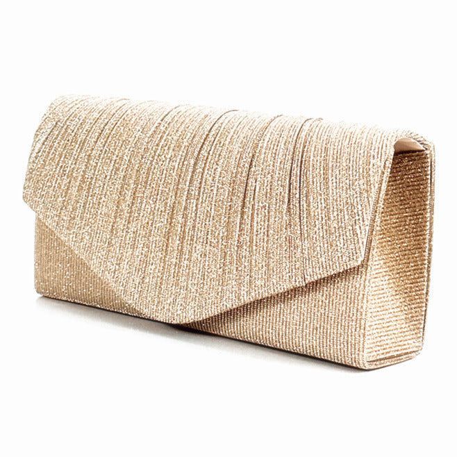 pleated striped veil flashing material handbag