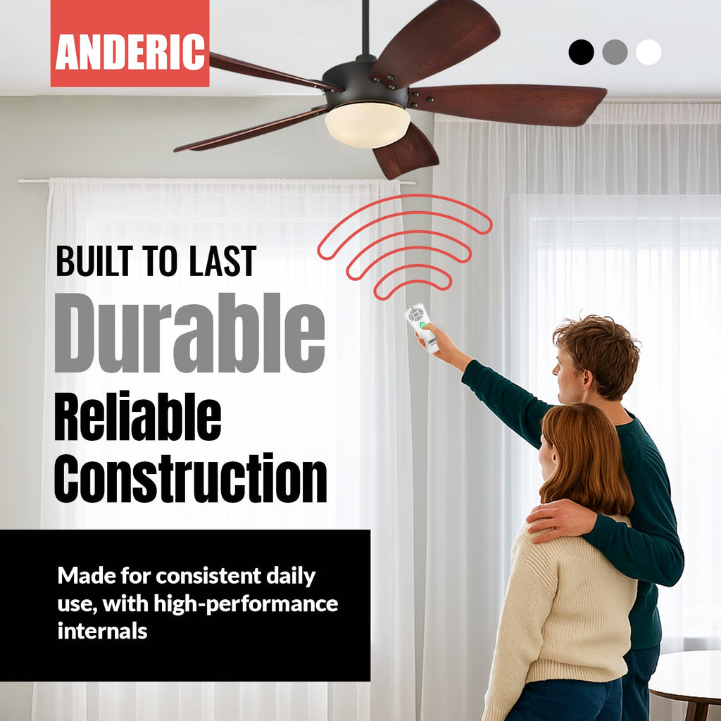 Anderic RR7080T (UC7080T) Ceiling Fan Remote Control for Hampton Bay | CHQ7080T | Up Light | Down Light | Reverse