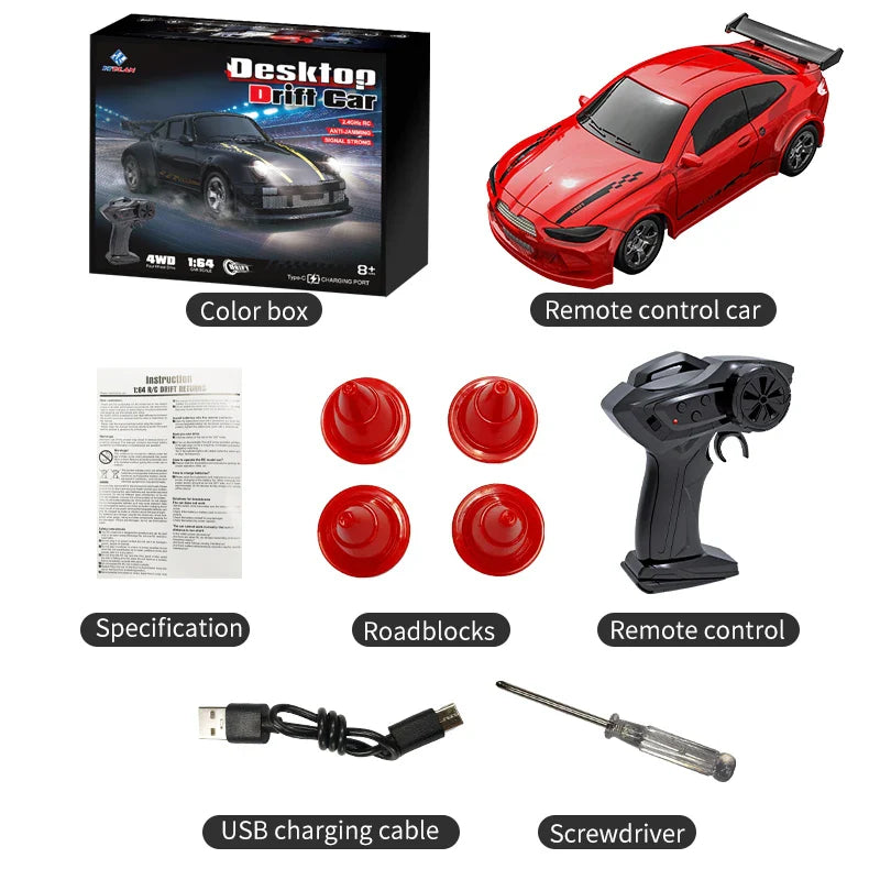 2025 KF20 1:64 Drift RC Car 4-Wheel Remote Control Racing Toy