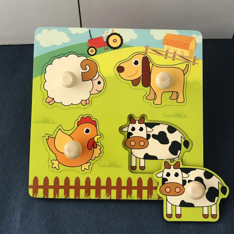 Montessori Wooden Building Blocks – Educational Color & Shape Toy