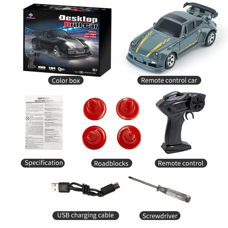 2025 KF20 1:64 Drift RC Car 4-Wheel Remote Control Racing Toy