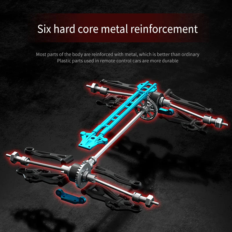16103PRO 2.4GHz RC Car 70KM/H: Brushless 1:16 4WD Off-Road Vehicle with LED