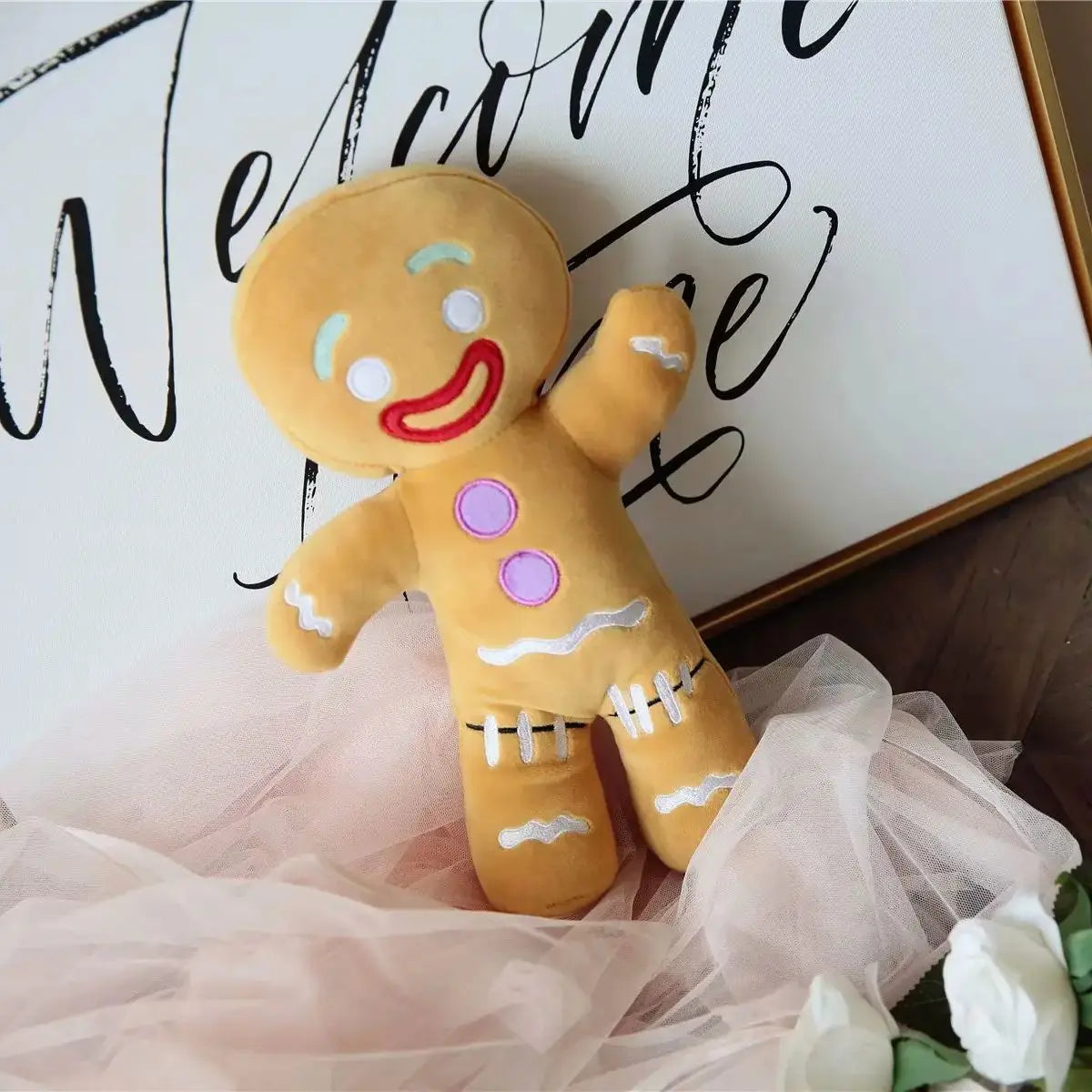 Gingerbread Man Christmas Plush Toy – Soft Stuffed Cookie Doll for Kids