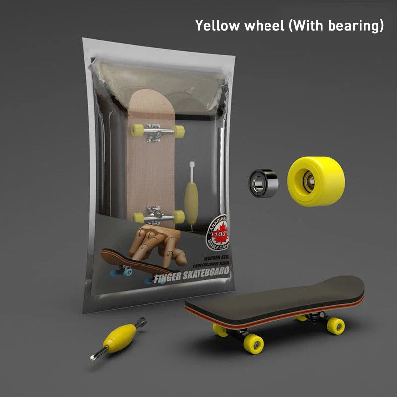 Maple Wood Finger Skateboard Toy | Mini Puzzle & Anti-Stress Gift