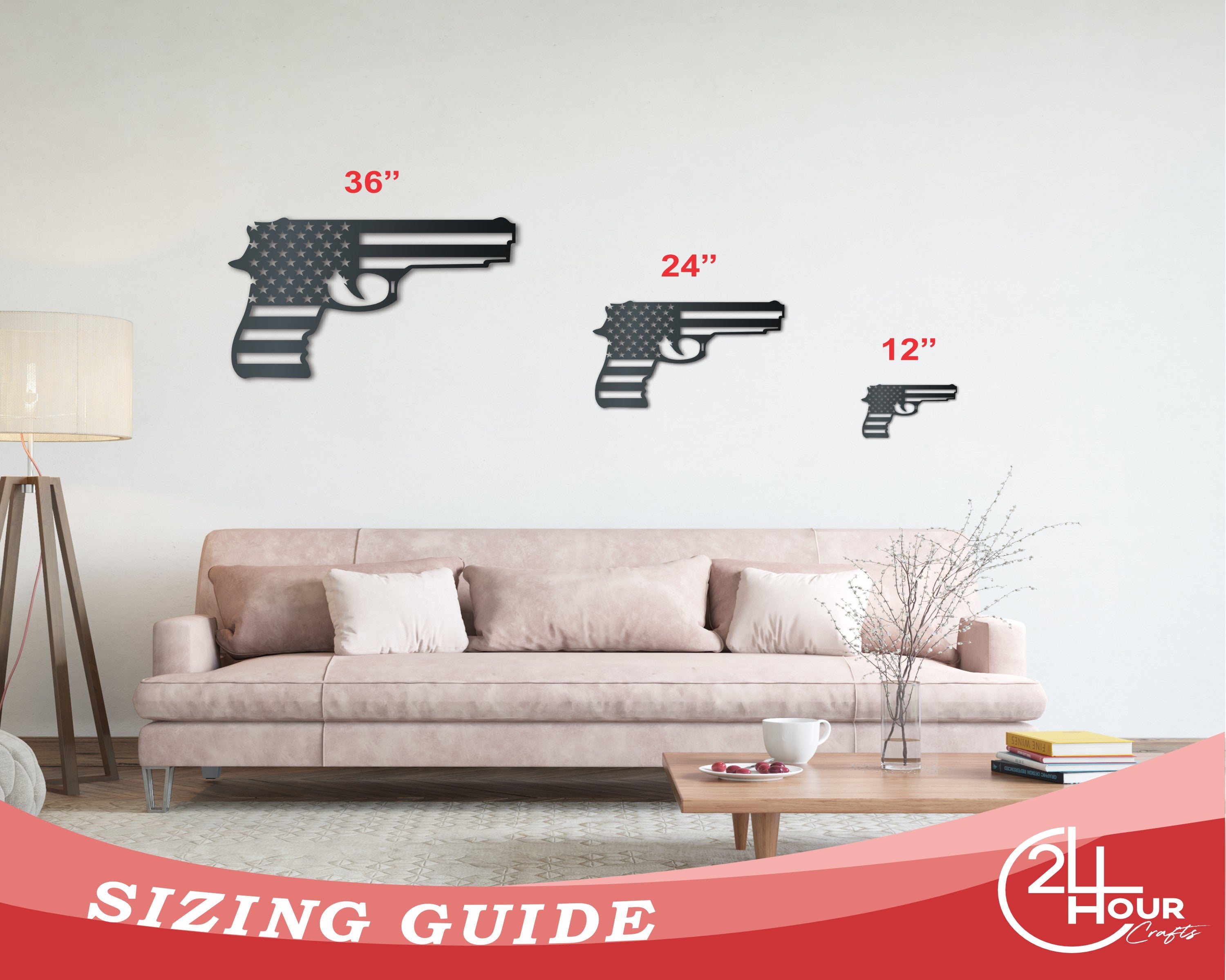 Metal American Arms Wall Art | Patriotic Decor | Indoor Outdoor | Up to 46" | Over 20 Color Options