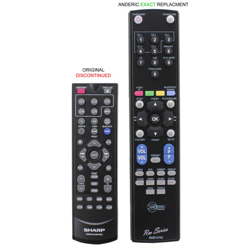Anderic RRMCGA409AWSA Replacement Audio Remote Control for Sharp RMD13745