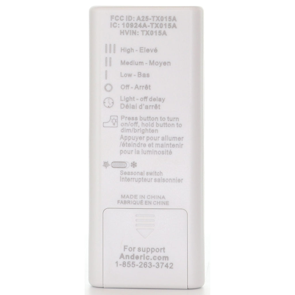 Anderic RRTX015 Replacement Ceiling Fan Remote Control for Harbor Breeze A25-TX015A