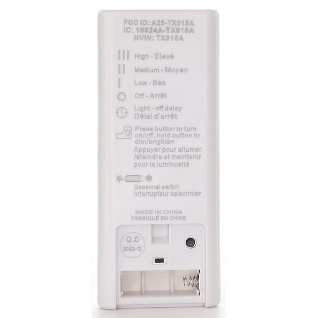 Anderic RRTX015 Replacement Ceiling Fan Remote Control for Harbor Breeze A25-TX015A