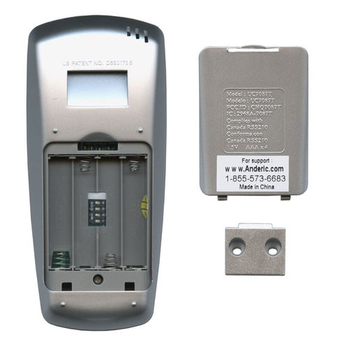 Anderic RR7087T Replacement Thermostatic Ceiling Fan Remote Control with Fan Timer Key | CHQ7087T