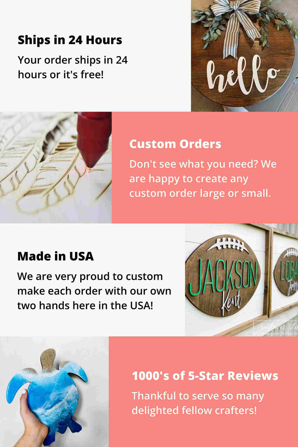 Unfinished Wood Fern Shape - Plants - Craft - up to 46" DIY