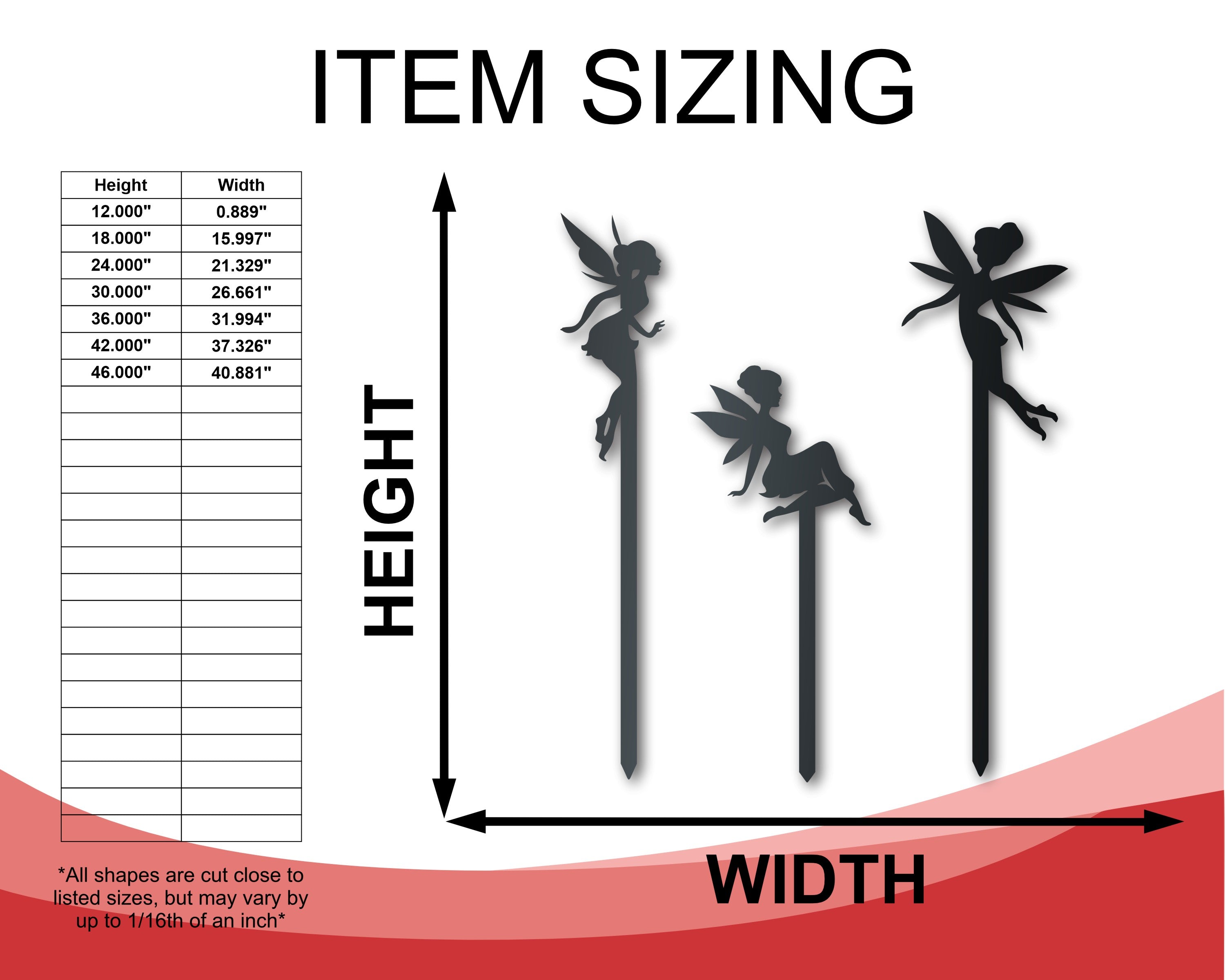 Metal Fairy Garden Stakes | Metal Garden Set | Outdoor | Up to 24" | Over 20 Color Options