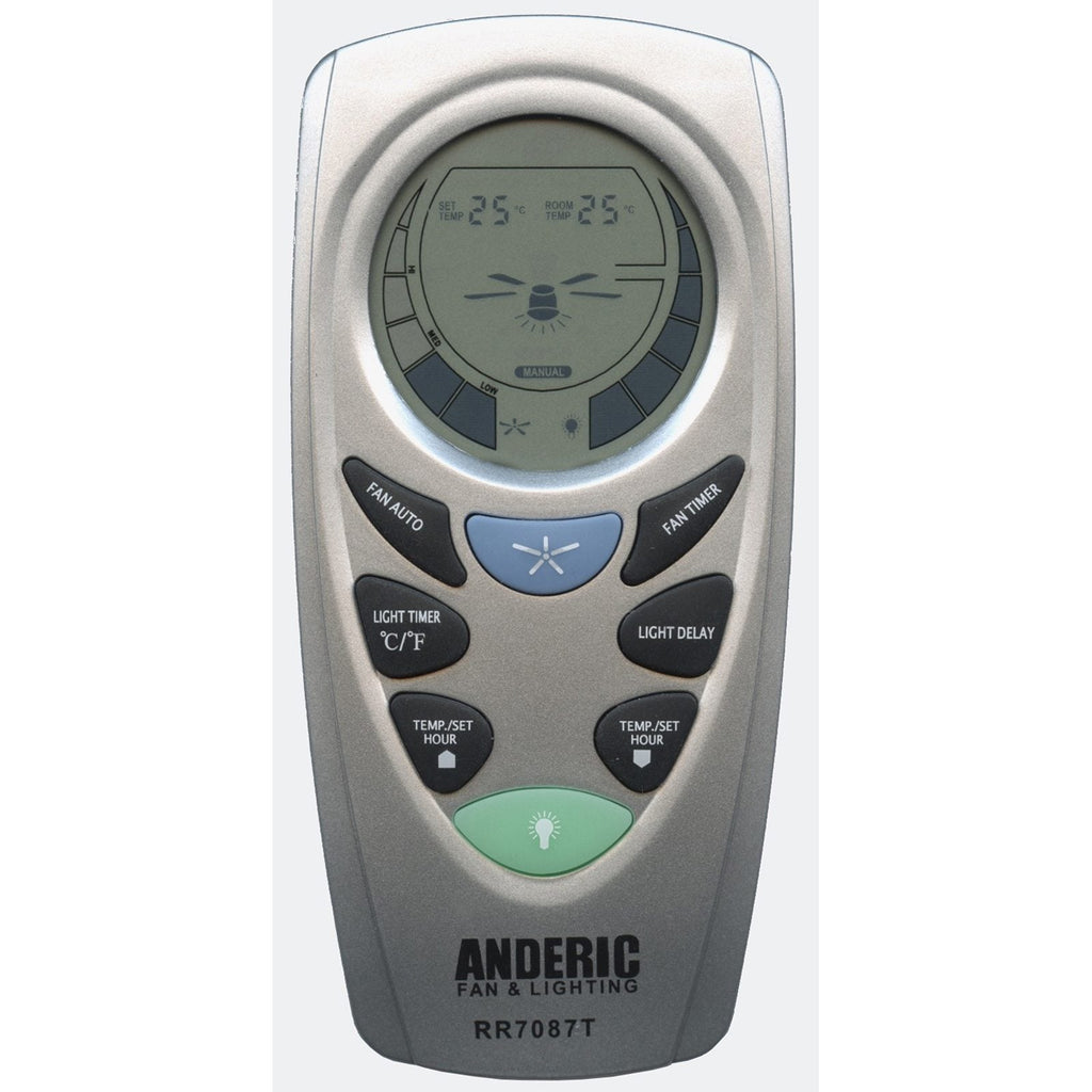 Anderic RR7087T Replacement Thermostatic Ceiling Fan Remote Control with Fan Timer Key | CHQ7087T