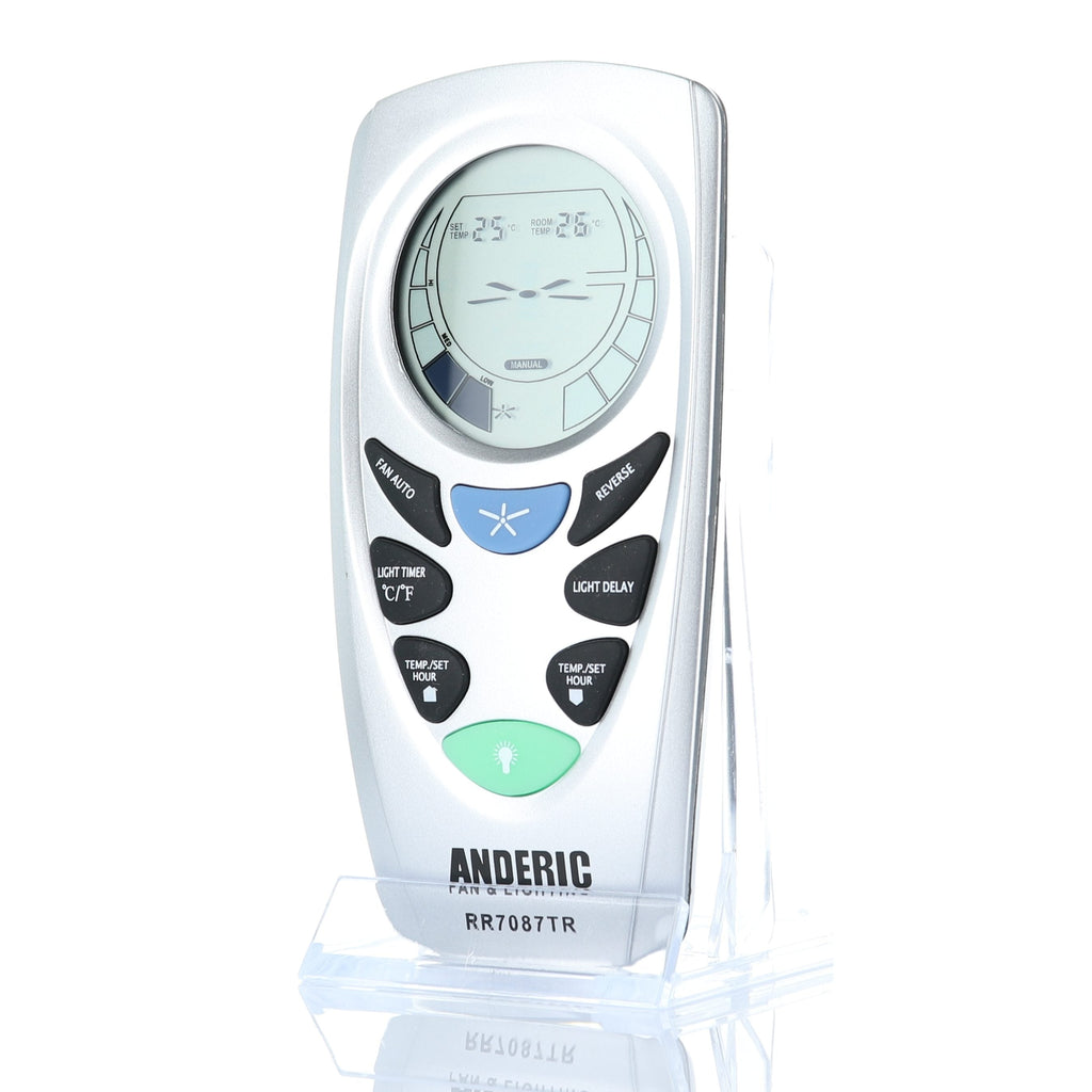 Anderic RR7087TR Replacement Thermostatic Ceiling Fan Remote Control with Reverse Key - CHQ7087T