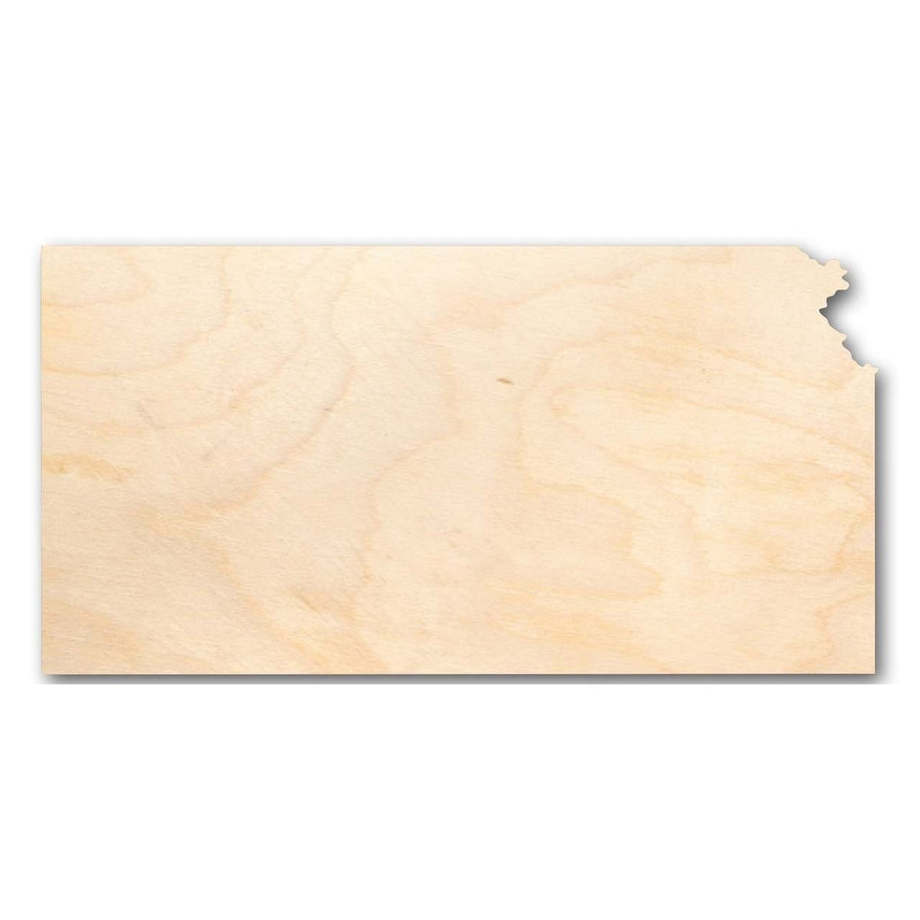 Unfinished Wood Kansas Shape - State - Craft - up to 46" DIY
