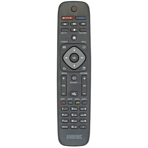 Anderic URMT41JHG003 Replacement Smart TV Remote Control for Philips NH500UP, URMT41JHG012, URMT41JHG006, and more
